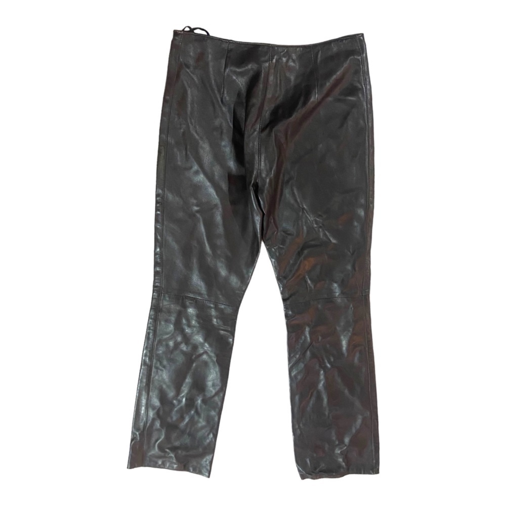 Red Kid Vintage Chocolate Brown Leather Pants Sz M